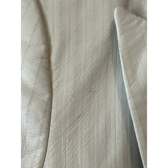 L’Agence Brooke Lamb Leather Pinstripe Blazer Jacket White Size 4 - Picture 6 of 16